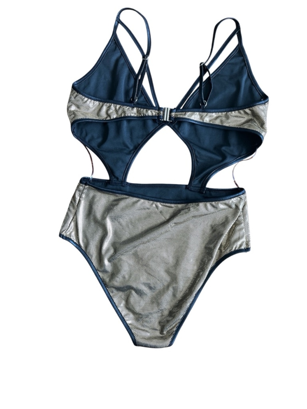 Gold Metallic Cutout One-Piece pole wear medium - Picture 5 of 9